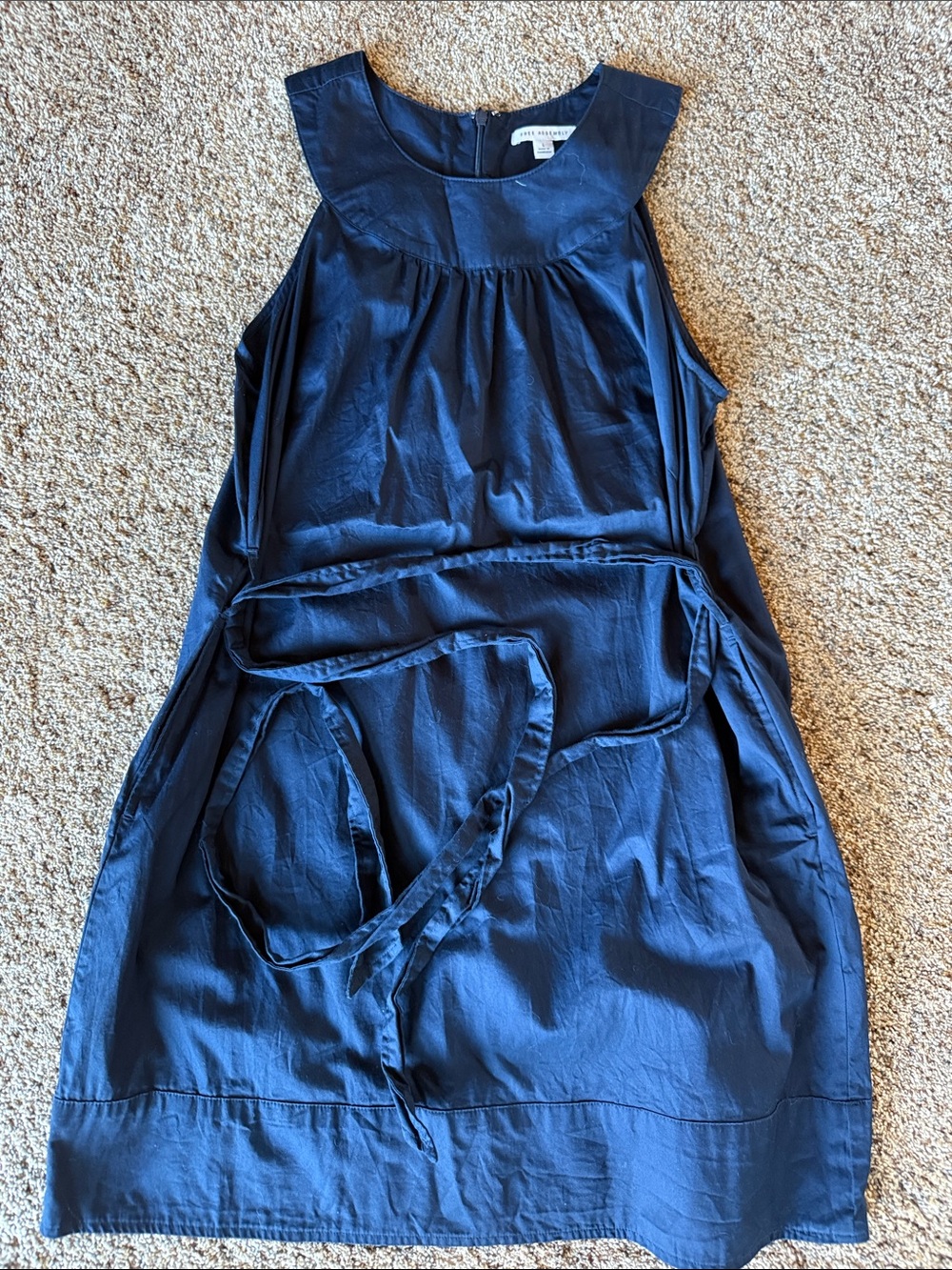 Sleeveless Navy Tie-Waist Mini Dress by Crewcuts